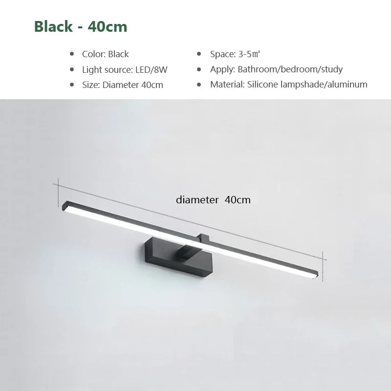 Modern LED Wall Light Bathroom Hardware Wall Lamp