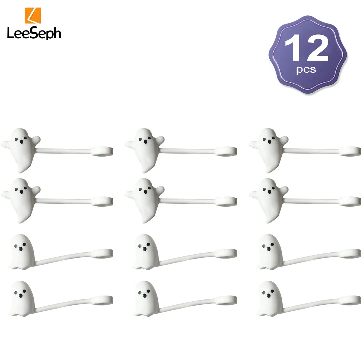 Leeseph Halloween Ghost Straw Covers Cap, Silicone Reusable DustProof Drinking Straw Topper, Cup Accessories for Stanley Cup