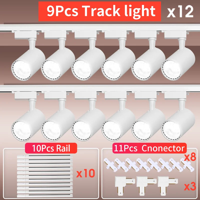 Whole Set 220V Led Track Light Fixture Rail Lighting System