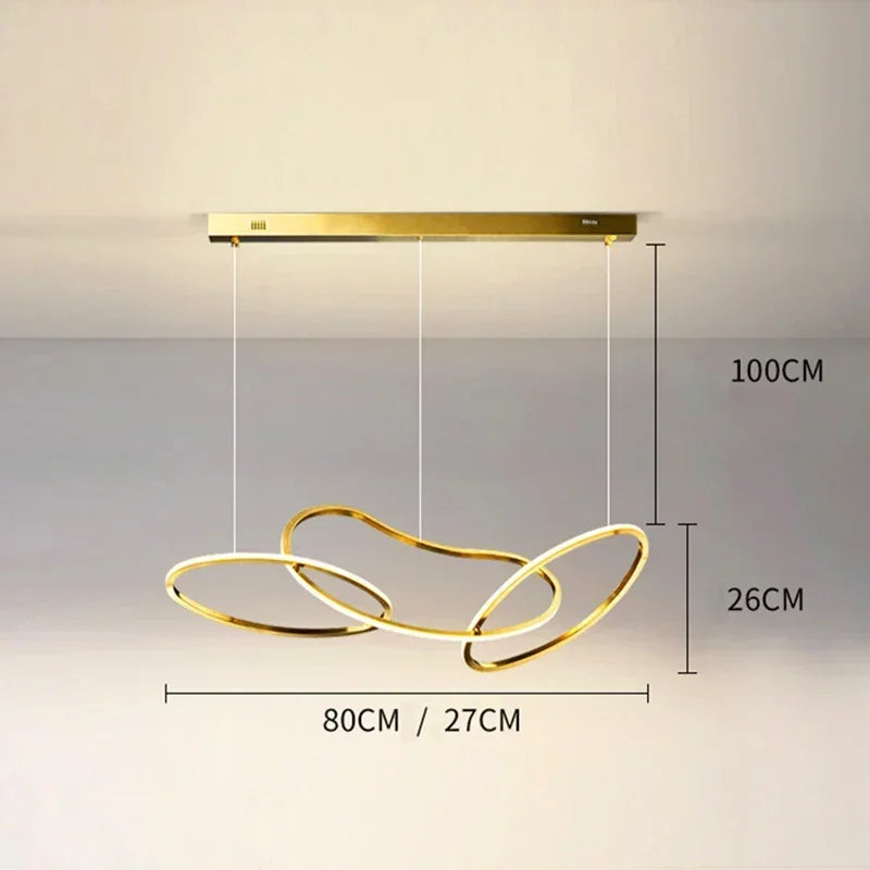 Modern Simplicity Circle LED Pendant Lights for Dining Living Home Decor Hanging Ring Chandelier Lamp Fixture