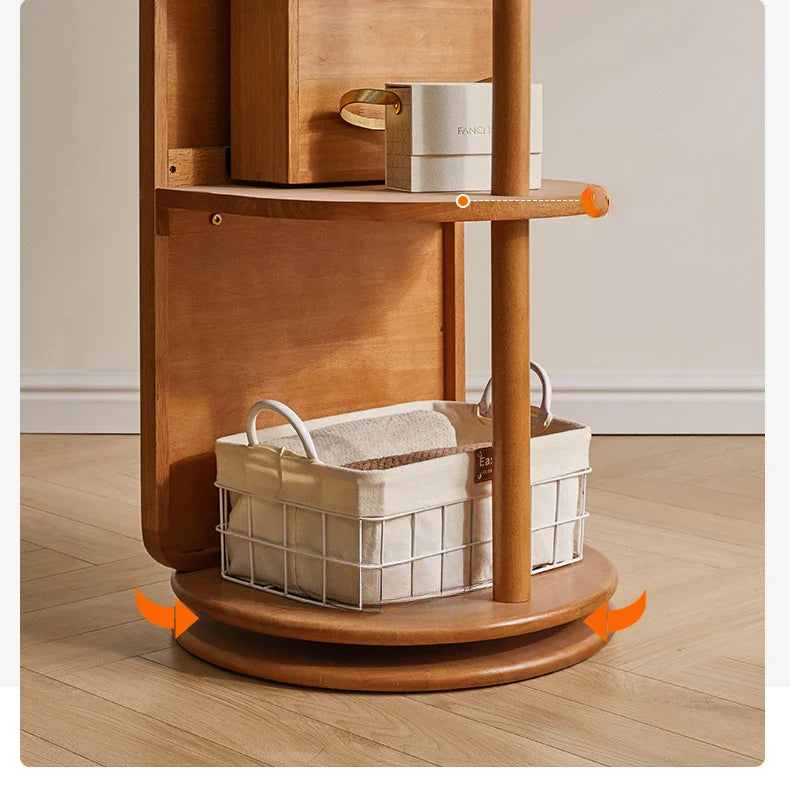 Full Length Mirror Cabinet Rotating Wooden Dressing Modern Creative Mirror Cabinet Minimalist Espejos De Piso Storage Furniture