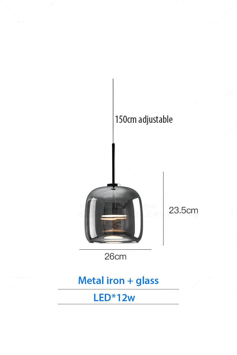 Luxury Designer Glass Chandelier with Adjustable Hanging Cord Elegant Cafe Lighting