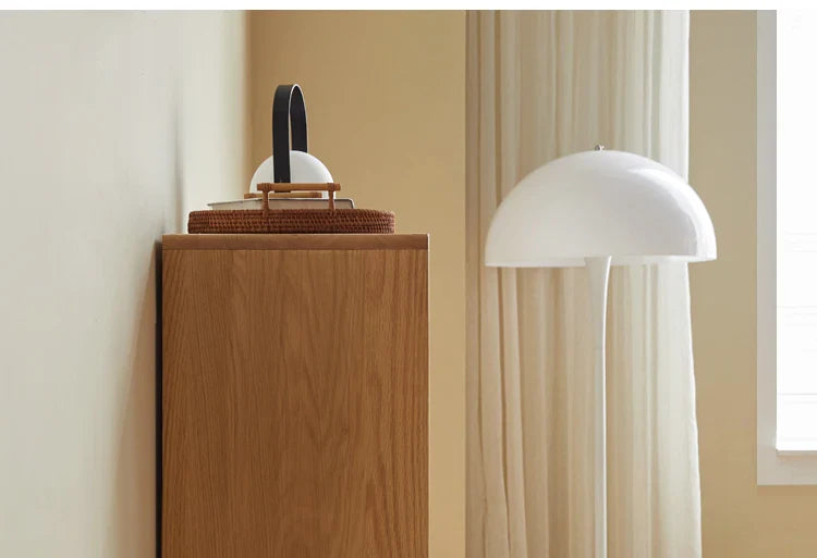 Japanese-Style Solid Wood Double-Door Rattan Shoe Cabinet Imported Oak Simple Modern Bedroom Storage Hall Entrance Cabinet