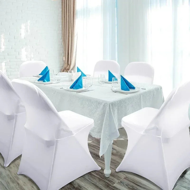 10Pcs Solid Color Chair Cover Spandex Slip Cover Stretch Wedding Banquet Party Reataurant Banquet Hotel Dining Chair Covers