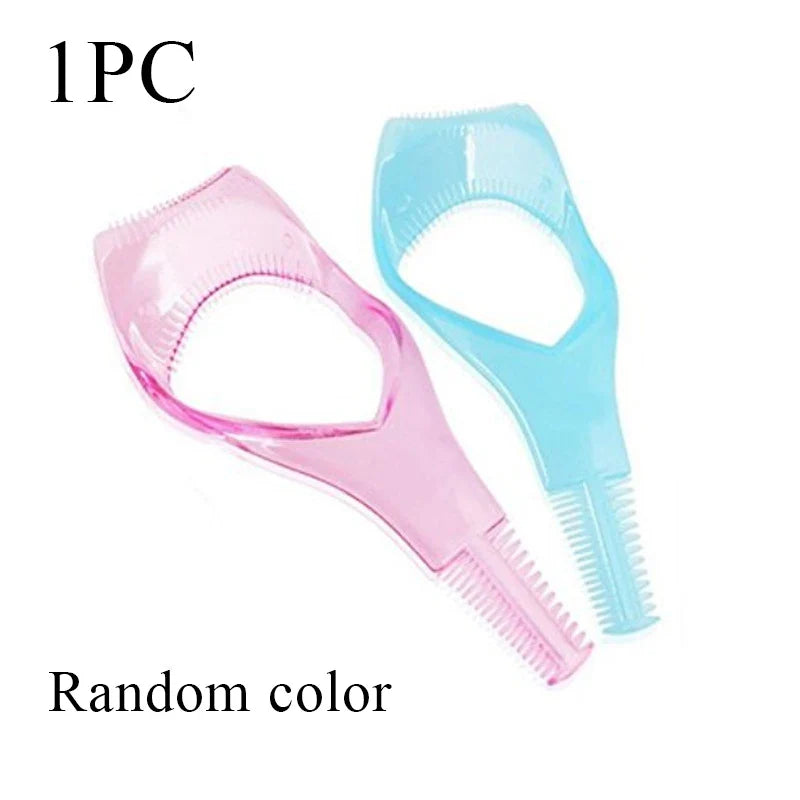 3 In 1 Mascara Applicator Shield Multi-function Mascara Helper Eyelash Curler Applicator Comb Guide Helper Creative Makeup Tool