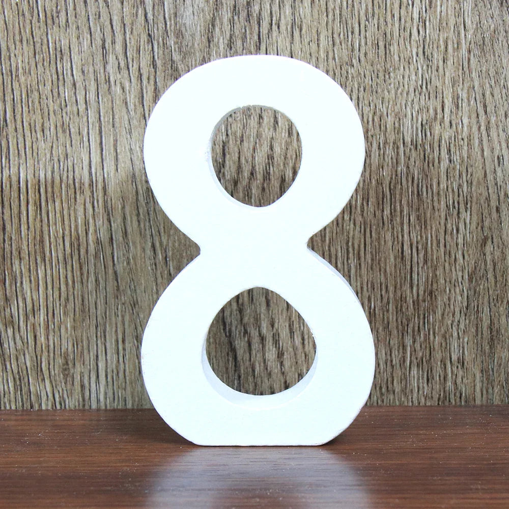 8 CM White Wooden Letters