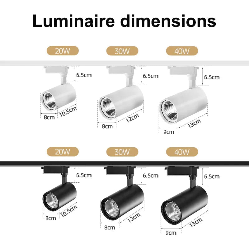 Whole Set 220V Led Track Light Fixture Rail Lighting System