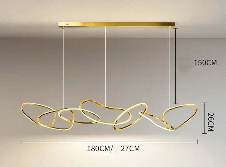 Modern Simplicity Circle LED Pendant Lights for Dining Living Home Decor Hanging Ring Chandelier Lamp Fixture