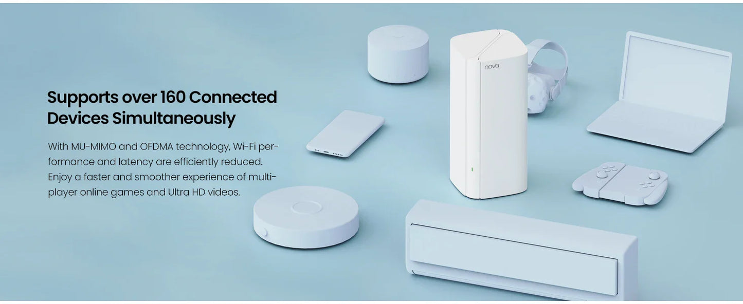 Tenda AX3000 WiFi6 Mesh System EM/MX12 Wireless Router Wi-Fi6 Mesh WiFi Router up to 7000 sq.ft. Wifi range extender WIFI 6 Mesh