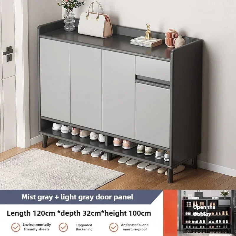 Corridor Shoe Cabinet At The Entrance of The Home Corridor Indoor Entrance Door Entrance Cabinet New Solid Wood Rack Shoe Shelf