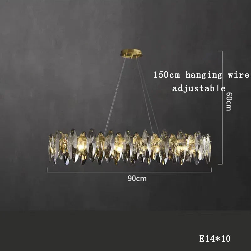 Crystal Gold Silver Modern Independent Designer Chandelier LED Light Fixture Luxury