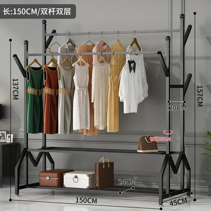 Hanger Clothing Garment Rack Clothes Wardrobes Heavy Duty Rolling Clothes Organizer with Wheel Perchero Coat Standing Coat Rack