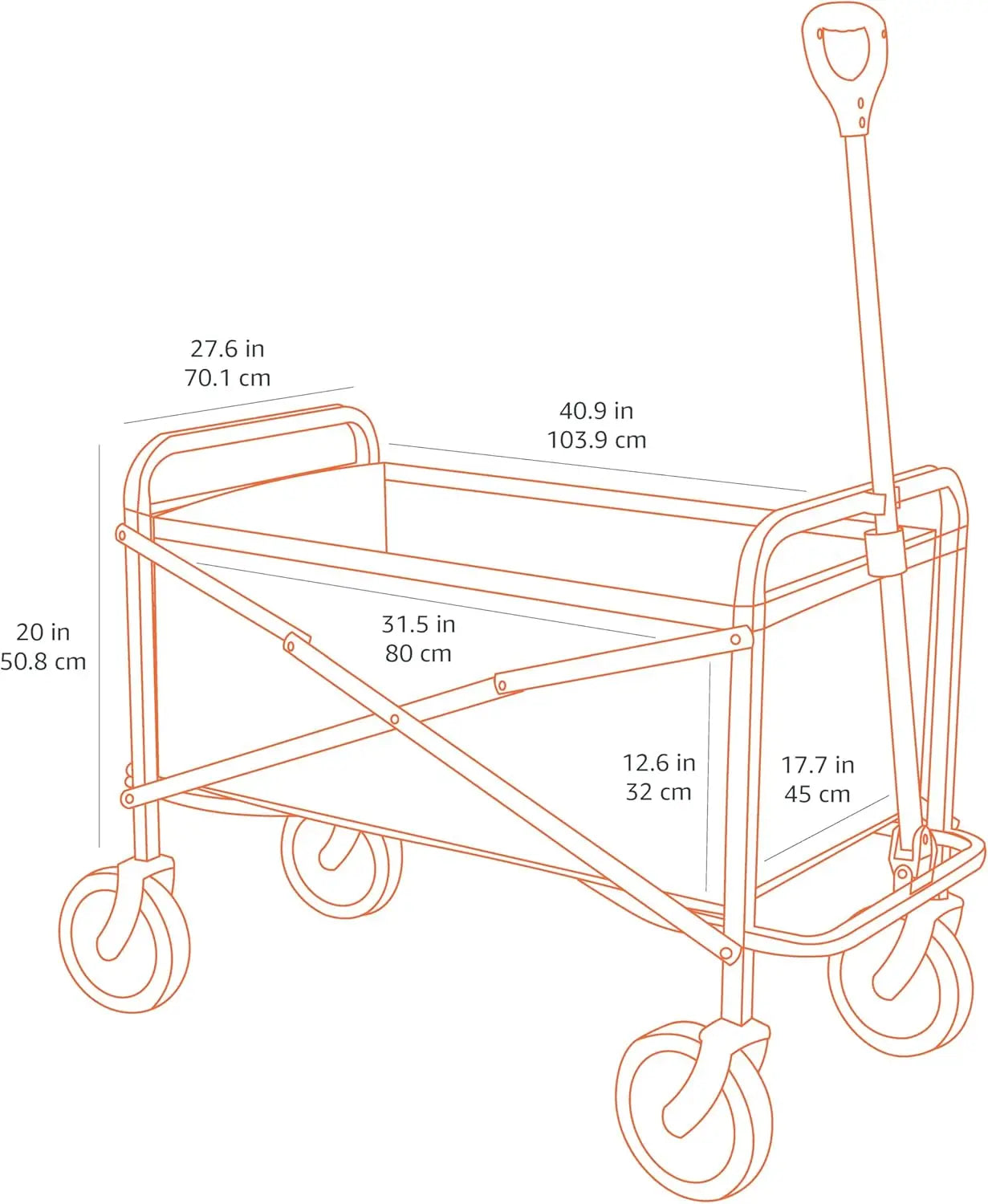 Garden Tool Collection Collapsible Folding Outdoor Garden's Utility Wagon with Cover Bag, Grey