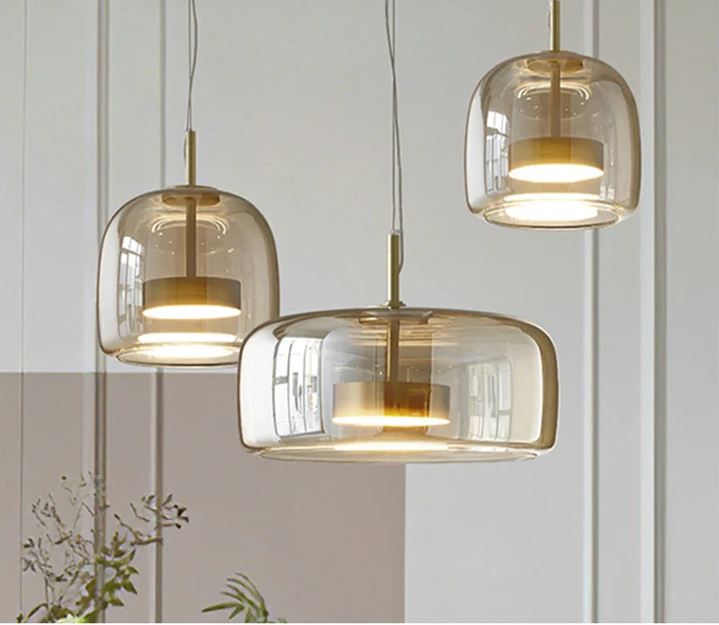 Luxury Designer Glass Chandelier with Adjustable Hanging Cord Elegant Cafe Lighting