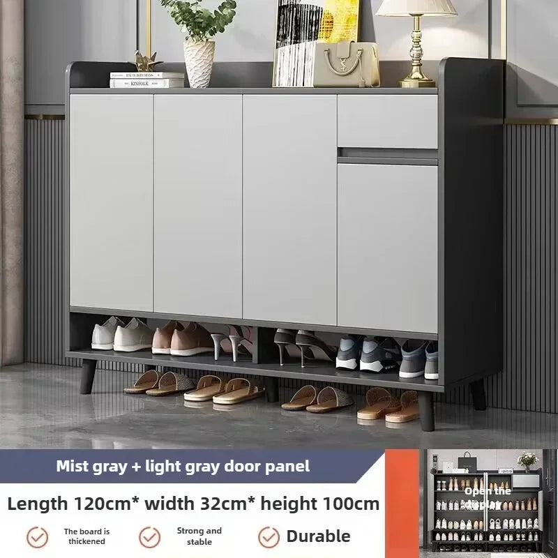 Corridor Shoe Cabinet At The Entrance of The Home Corridor Indoor Entrance Door Entrance Cabinet New Solid Wood Rack Shoe Shelf