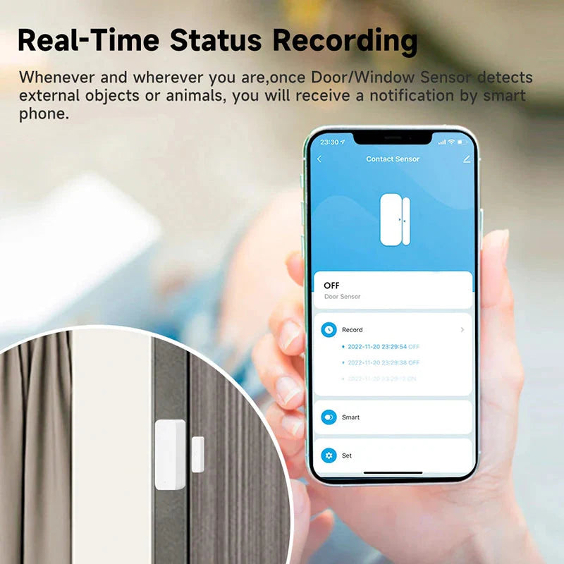 Smart Home Wireless Door Detector Door Open / Closed Alarm System for Alexa Google