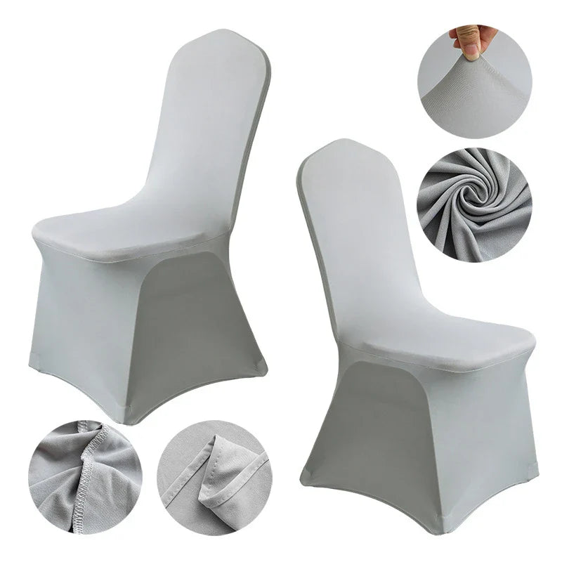Grainbuds Wedding Dinning Chair Seat Covers High Stretch Solid Color Hotel Banquet Seat Cover Stretch Event Party Polyester Set