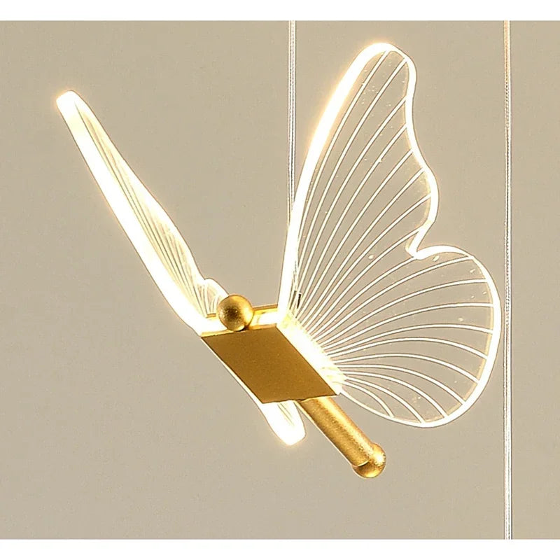 Modern Transparent Butterfly Ceiling Chandeliers Luxury Designer Pendant Lights