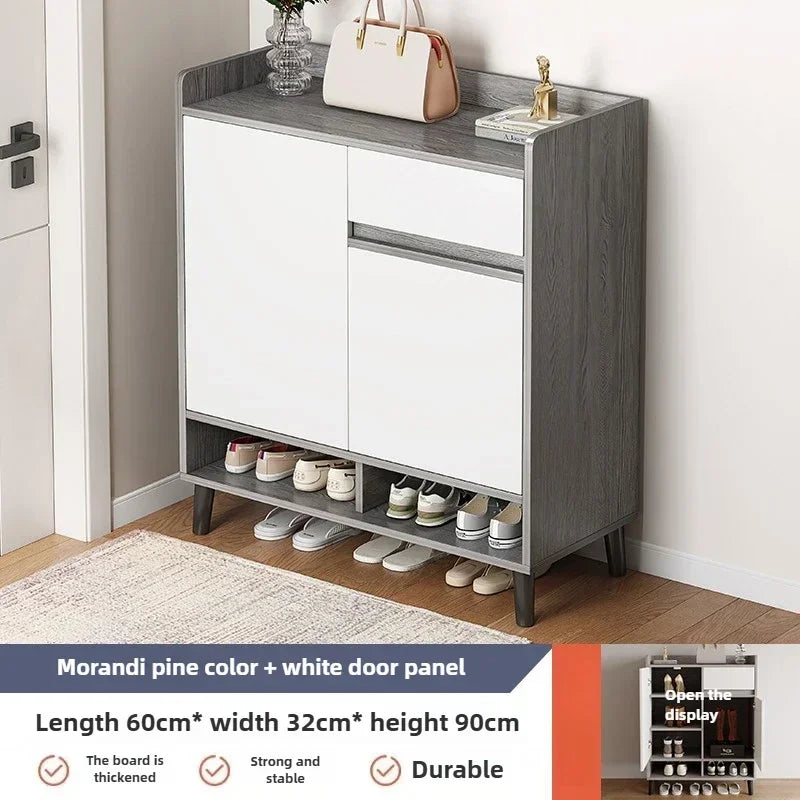 Corridor Shoe Cabinet At The Entrance of The Home Corridor Indoor Entrance Door Entrance Cabinet New Solid Wood Rack Shoe Shelf
