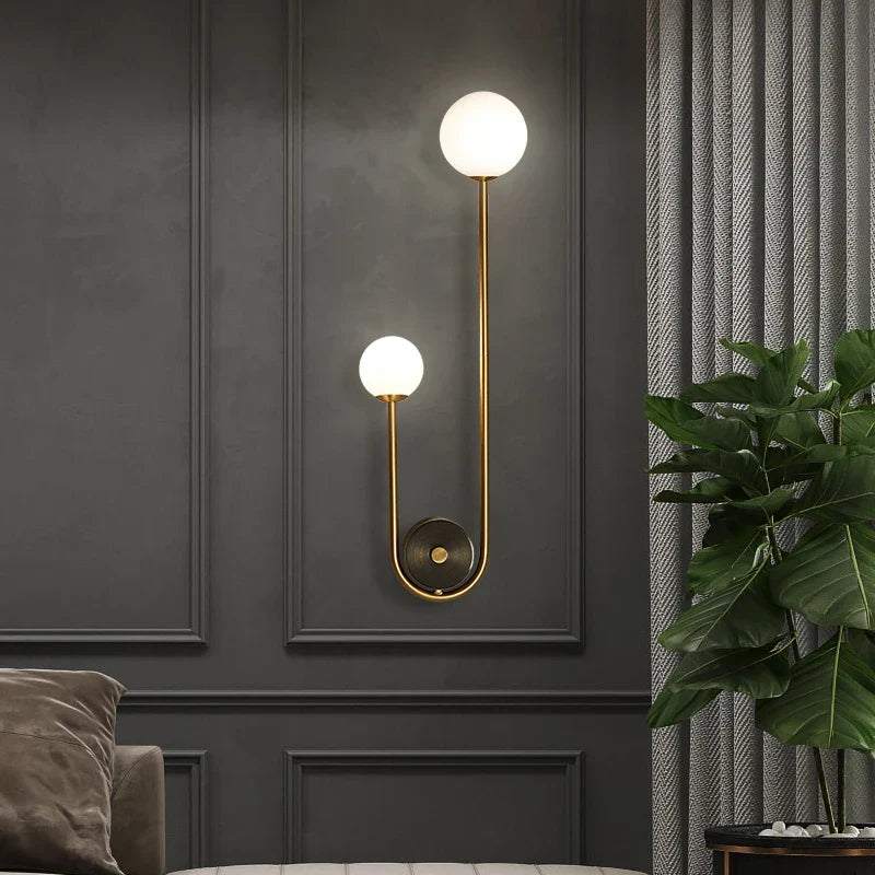 Modern Wall Lamp Glass Ball Lampshade