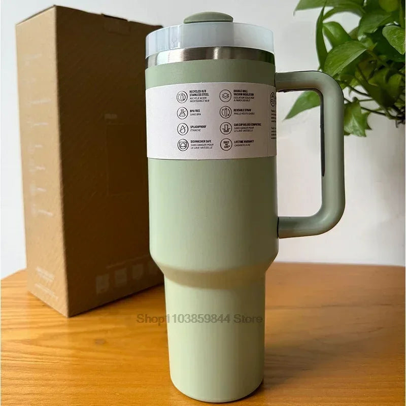 2025 new Large Capacity 40Oz Stainless Steel Vacuum Flask - Insulated Tumbler Cup with Lids and Straws, Perfect for Travel