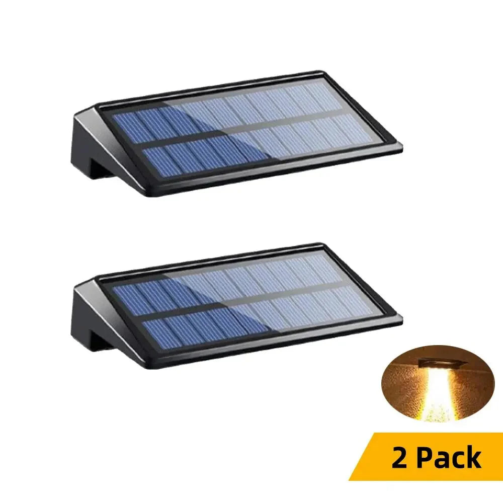 2 Pack Solar Outdoor Waterproof Lights Wall Lights for Fence Post Yard Pathway