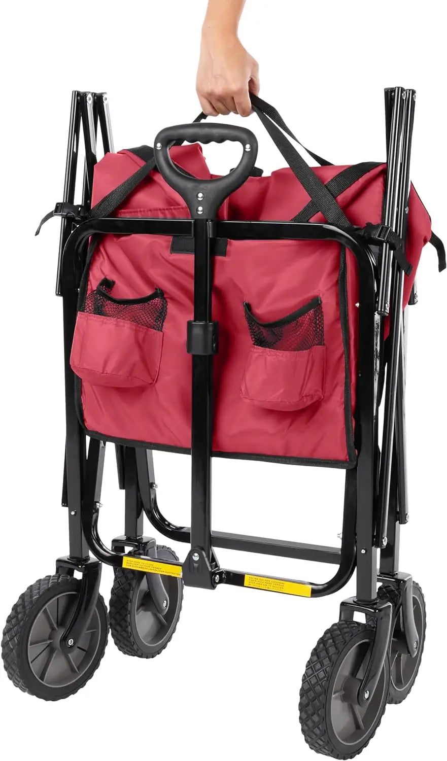 Garden Tool Collection Collapsible Folding Outdoor Garden's Utility Wagon with Cover Bag, Grey