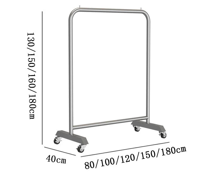 Mobile Cloth Racks Wheels Metal Multiple Levels Portable Adjustable Commercial Clothes Hanger Display Cabide Home Furniture
