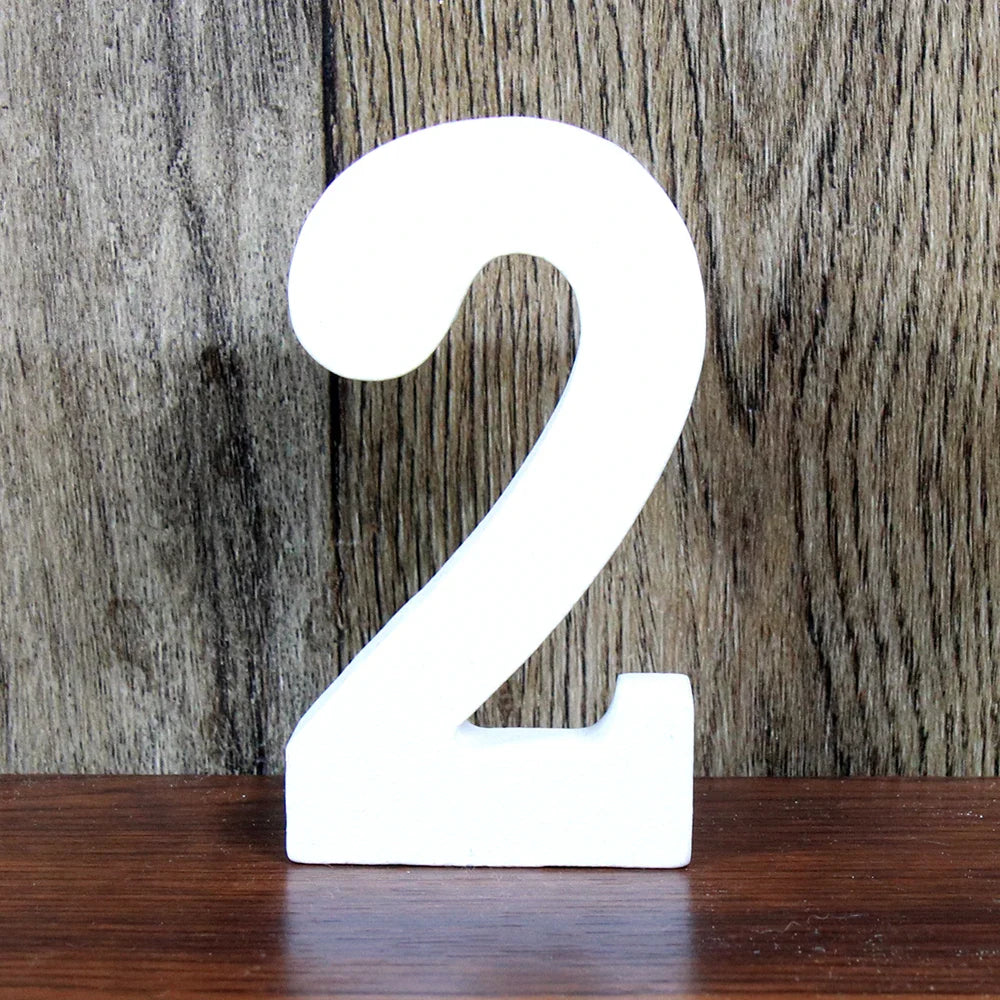 8 CM White Wooden Letters