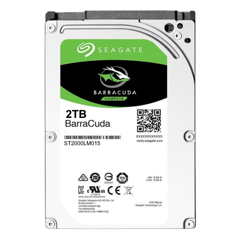 Seagate 2.5" BarraCuda Hard Drive 5400RPM 7mm with up to 2TB