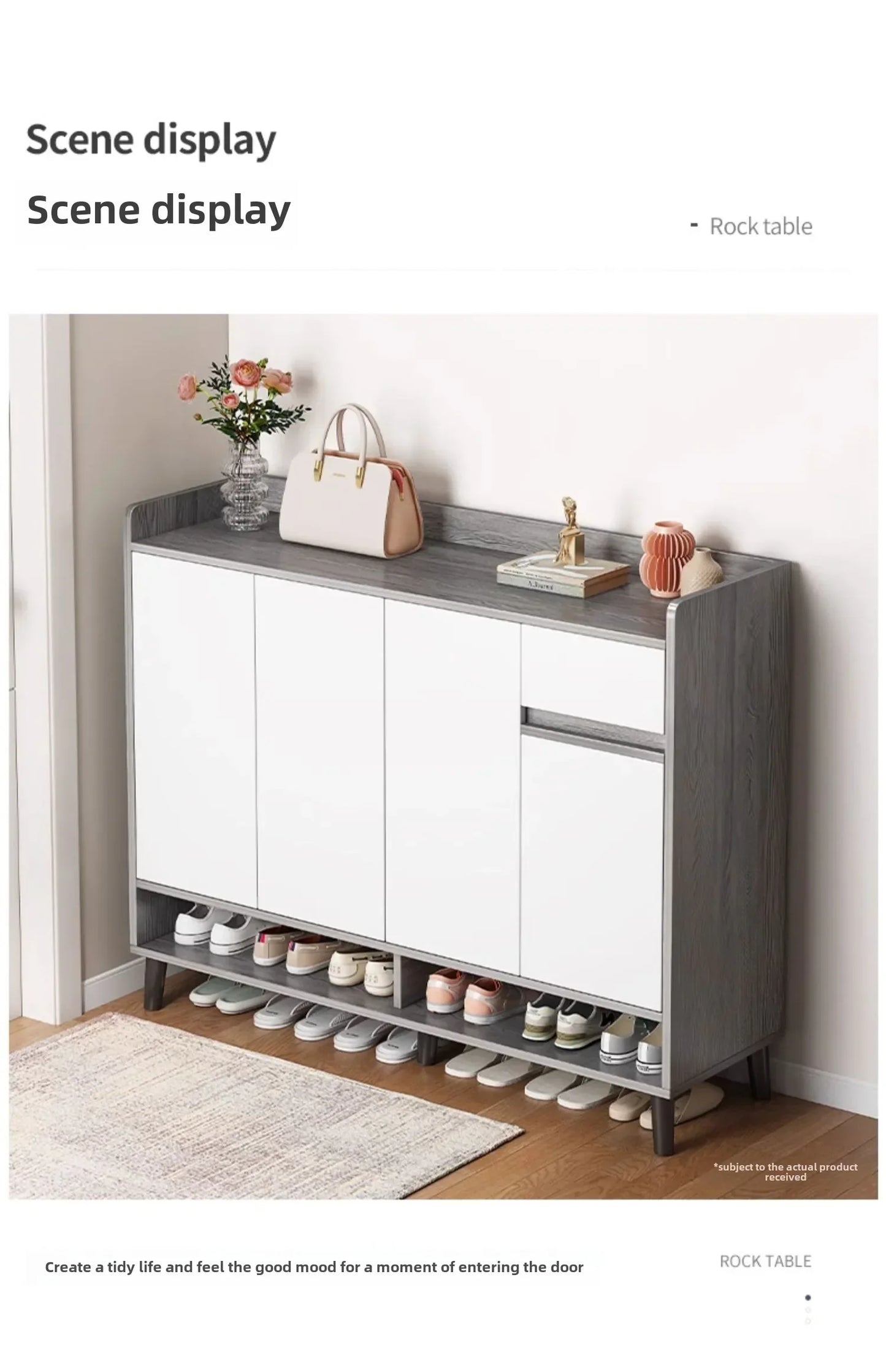Corridor Shoe Cabinet At The Entrance of The Home Corridor Indoor Entrance Door Entrance Cabinet New Solid Wood Rack Shoe Shelf