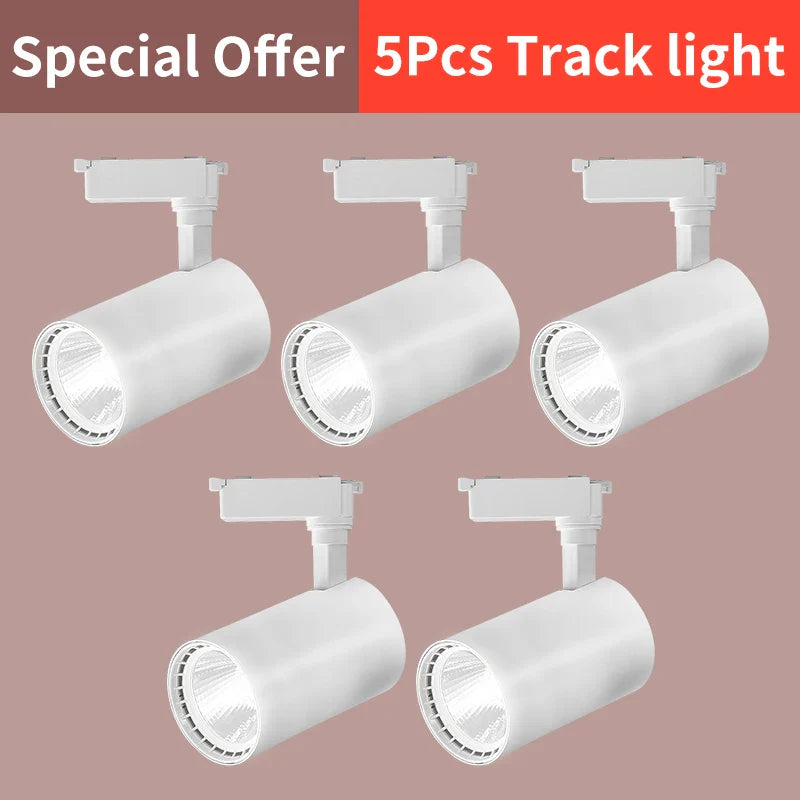 Whole Set 220V Led Track Light Fixture Rail Lighting System