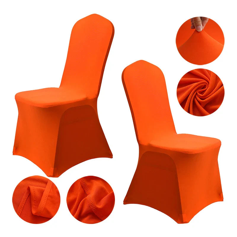 Grainbuds Wedding Dinning Chair Seat Covers High Stretch Solid Color Hotel Banquet Seat Cover Stretch Event Party Polyester Set