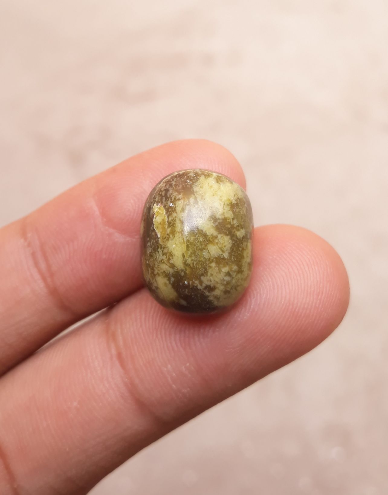 15.7ct Serpentine Cabochon - Shah Maqqsood - Zehrmora - 16.9x13mm