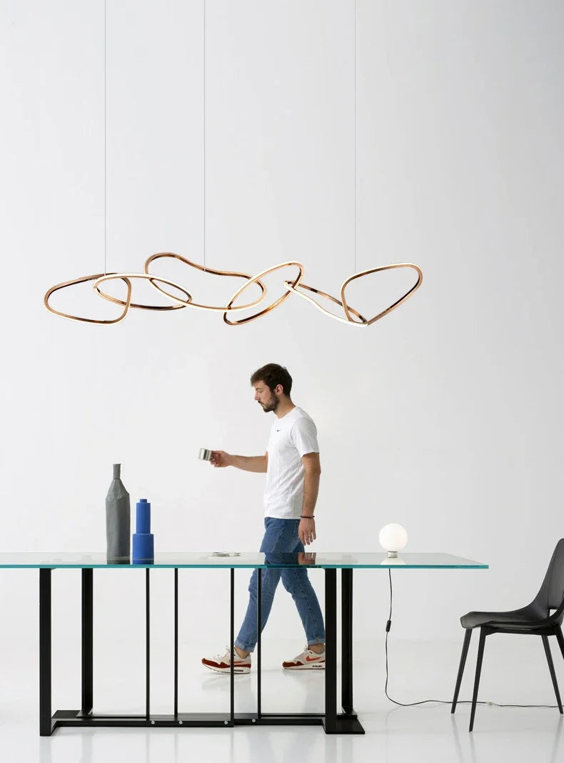 Modern Simplicity Circle LED Pendant Lights for Dining Living Home Decor Hanging Ring Chandelier Lamp Fixture