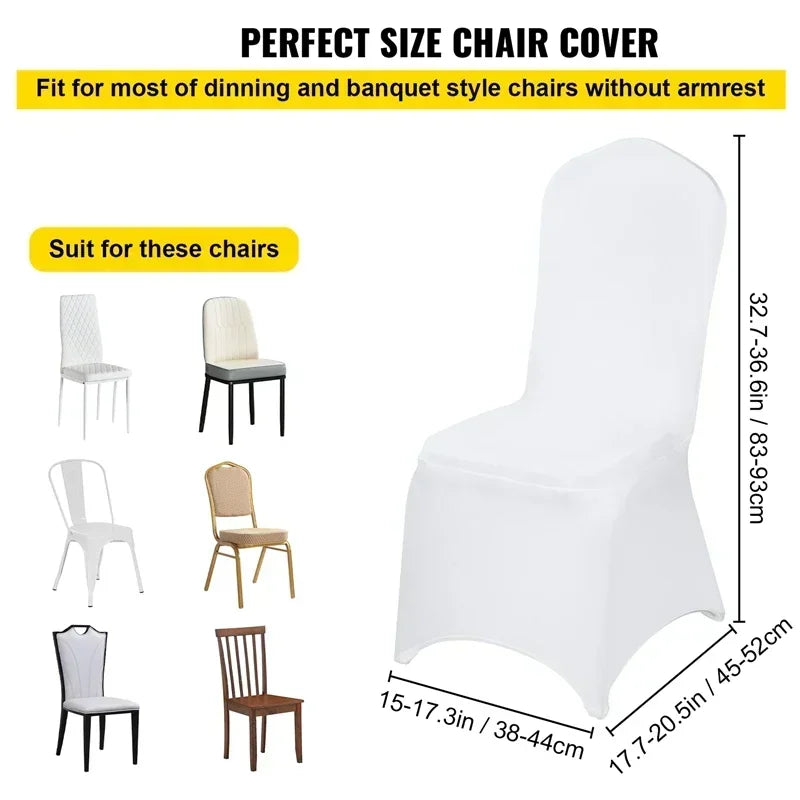 10Pcs Solid Color Chair Cover Spandex Slip Cover Stretch Wedding Banquet Party Reataurant Banquet Hotel Dining Chair Covers