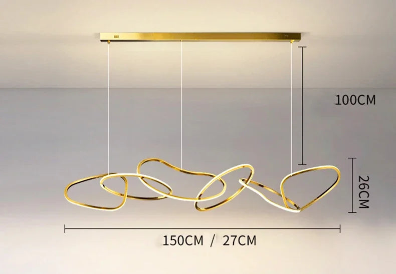 Modern Simplicity Circle LED Pendant Lights for Dining Living Home Decor Hanging Ring Chandelier Lamp Fixture