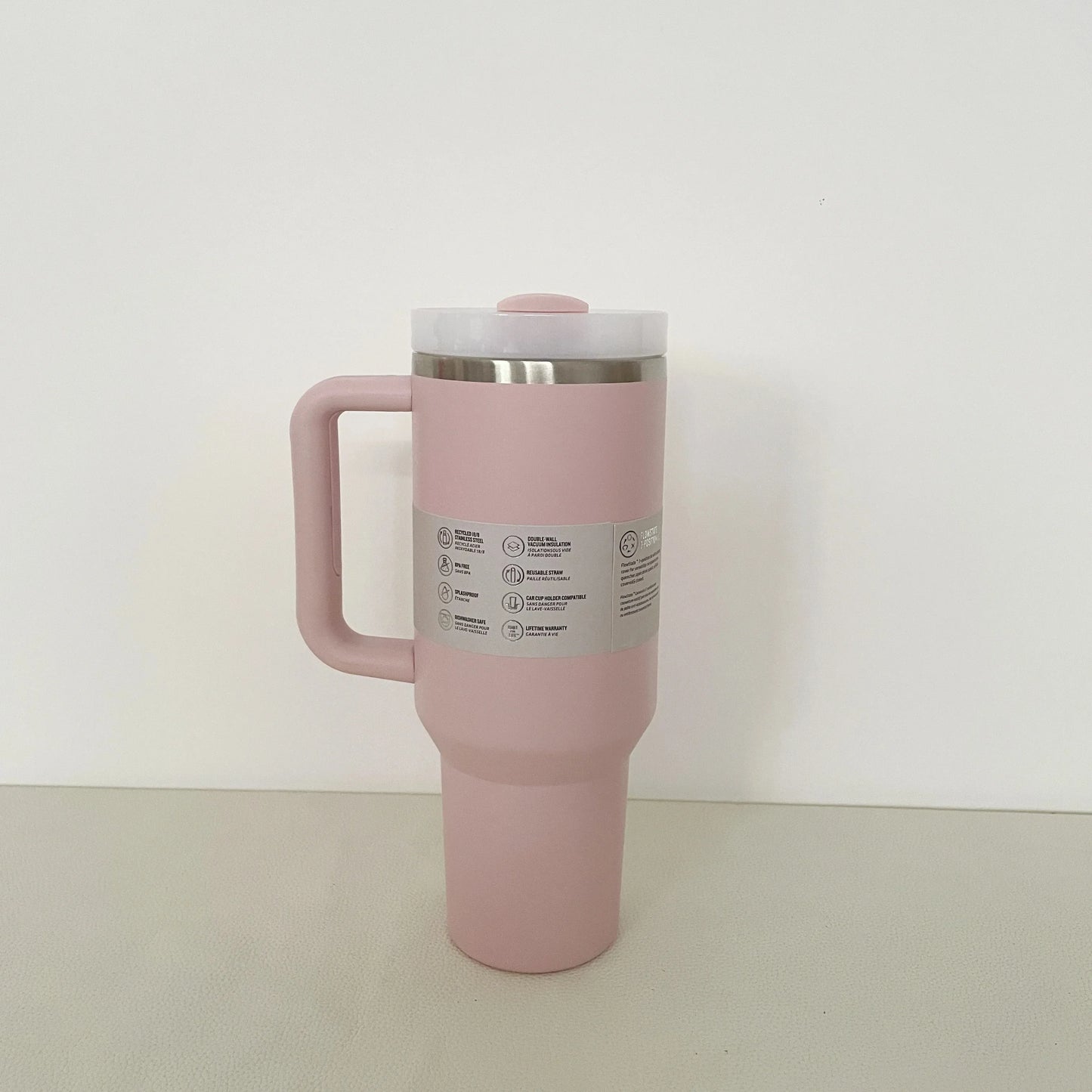 40Oz Handle Straw Lid Stainless Steel 30oz/40oz Vacuum Insulated Car Mug Double Wall Thermal Iced Travel Cup