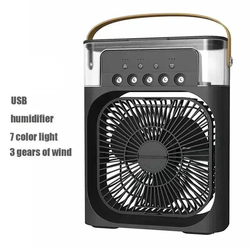 New 3 In 1 Fan AIr Conditioner Household Mini Air Cooler LED Night Light Portable