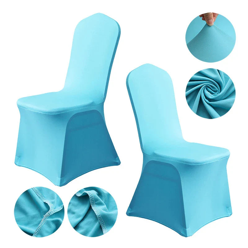 Grainbuds Wedding Dinning Chair Seat Covers High Stretch Solid Color Hotel Banquet Seat Cover Stretch Event Party Polyester Set