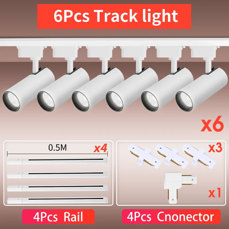 Whole Set 220V Led Track Light Fixture Rail Lighting System