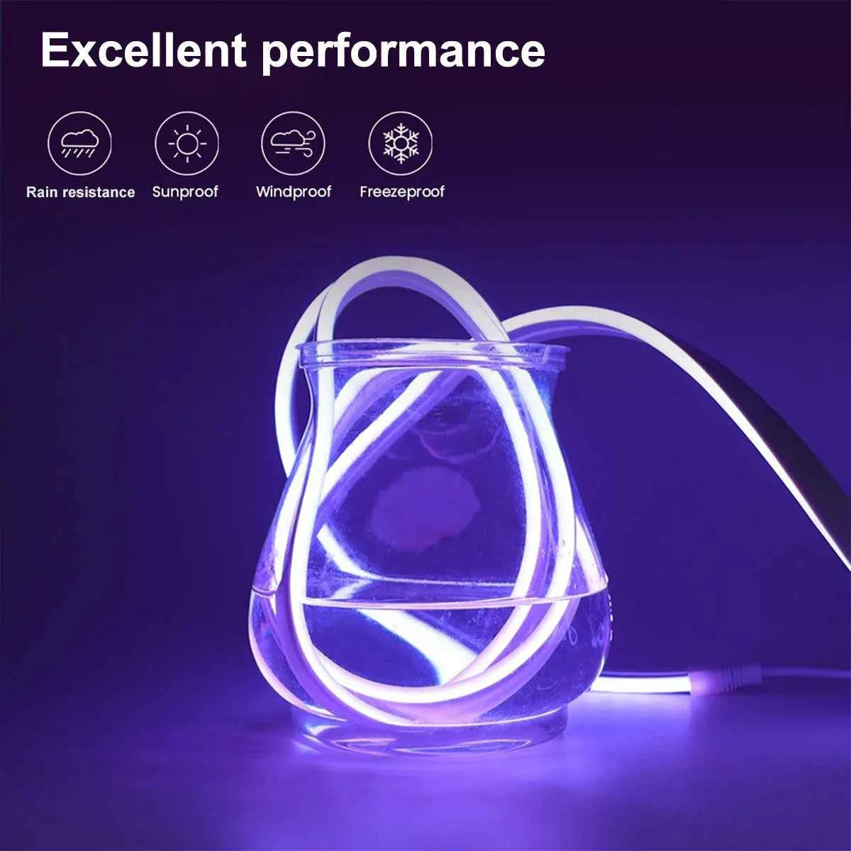 3M/5M RGB Remote Control LED Neon Light Strip – USB Flexible Waterproof Neon Light for Party, Bedroom, and Decorative Lighting