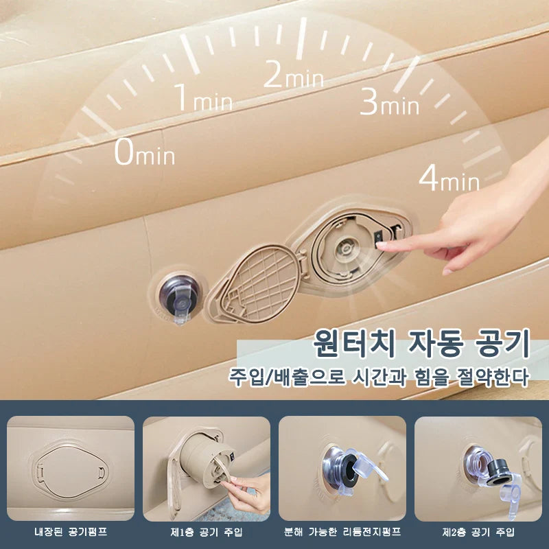 Interior Air Mattress Glamping Mats PVC Inflatable Sleeping Mattress Luxury 2 Person Camping Bed Mat Built-in Pump Thicken Mat