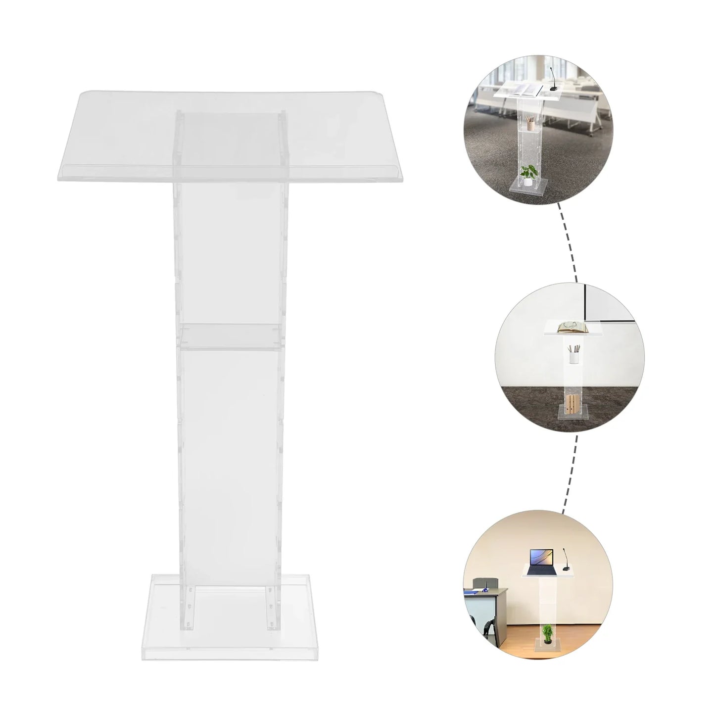 Lectern Plexiglas Podium Clear Standing Acrylic PulPits for Display Speech Podium Portable Academy Pulpit 60*40*110cm