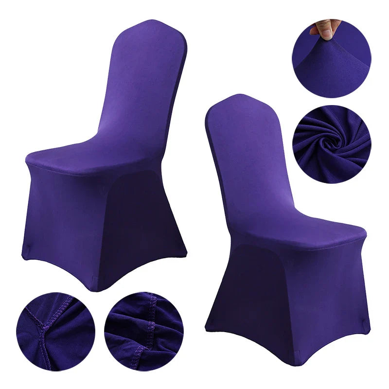 Grainbuds Wedding Dinning Chair Seat Covers High Stretch Solid Color Hotel Banquet Seat Cover Stretch Event Party Polyester Set