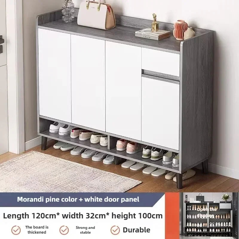 Corridor Shoe Cabinet At The Entrance of The Home Corridor Indoor Entrance Door Entrance Cabinet New Solid Wood Rack Shoe Shelf