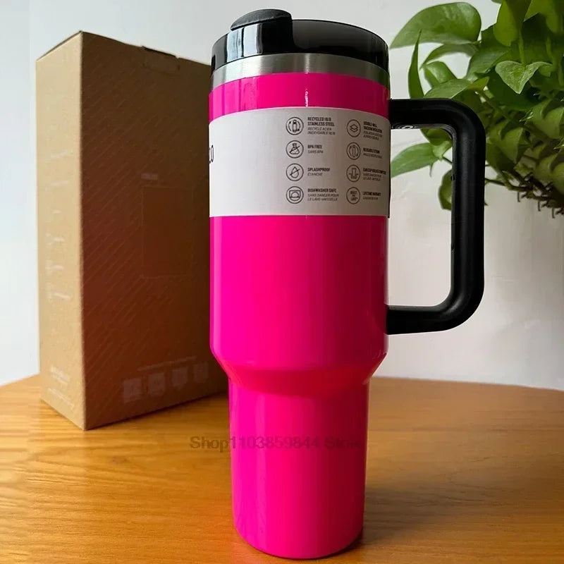 2025 new Large Capacity 40Oz Stainless Steel Vacuum Flask - Insulated Tumbler Cup with Lids and Straws, Perfect for Travel