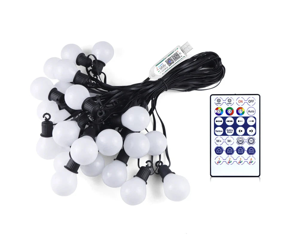 Smart G40 LED Bulb String 15M/30M 25/50 Bulbs Decor Light