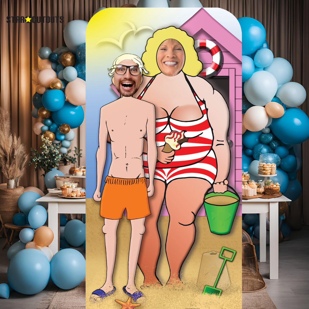 SC134 Sea Side Couple Stand-In Cardboard Cut Out Height 186cm