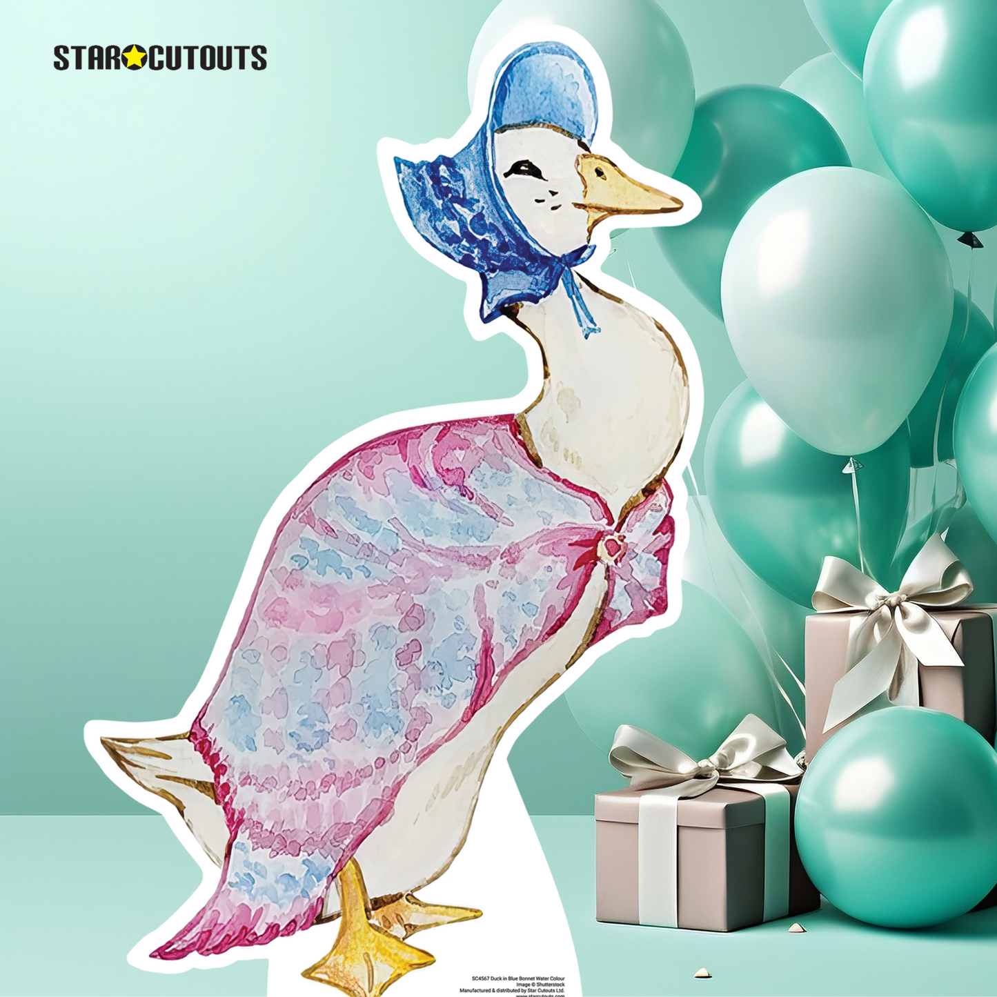 SC4567 Duck Blue Bonnet Cardboard Cut Out Height 91cm